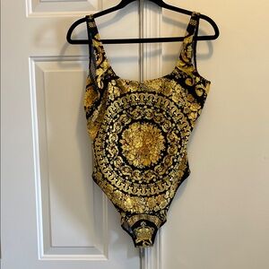 VERSACE BAROCCO PRINT one Piece Bathing suit Fits like us 10